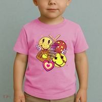 Cute Retro Softball Baseball Smiley Emoji Toddler T-Shirt thumb 2