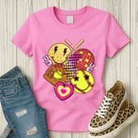 Cute Retro Softball Baseball Smiley Emoji Women's T-Shirt thumb 3