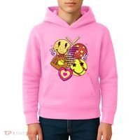 Cute Retro Softball Baseball Smiley Emoji Kids Hoodie thumb 4