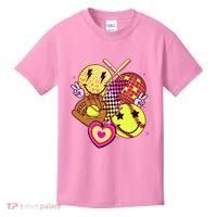 Cute Retro Softball Baseball Smiley Emoji Kids T-Shirt thumb 0