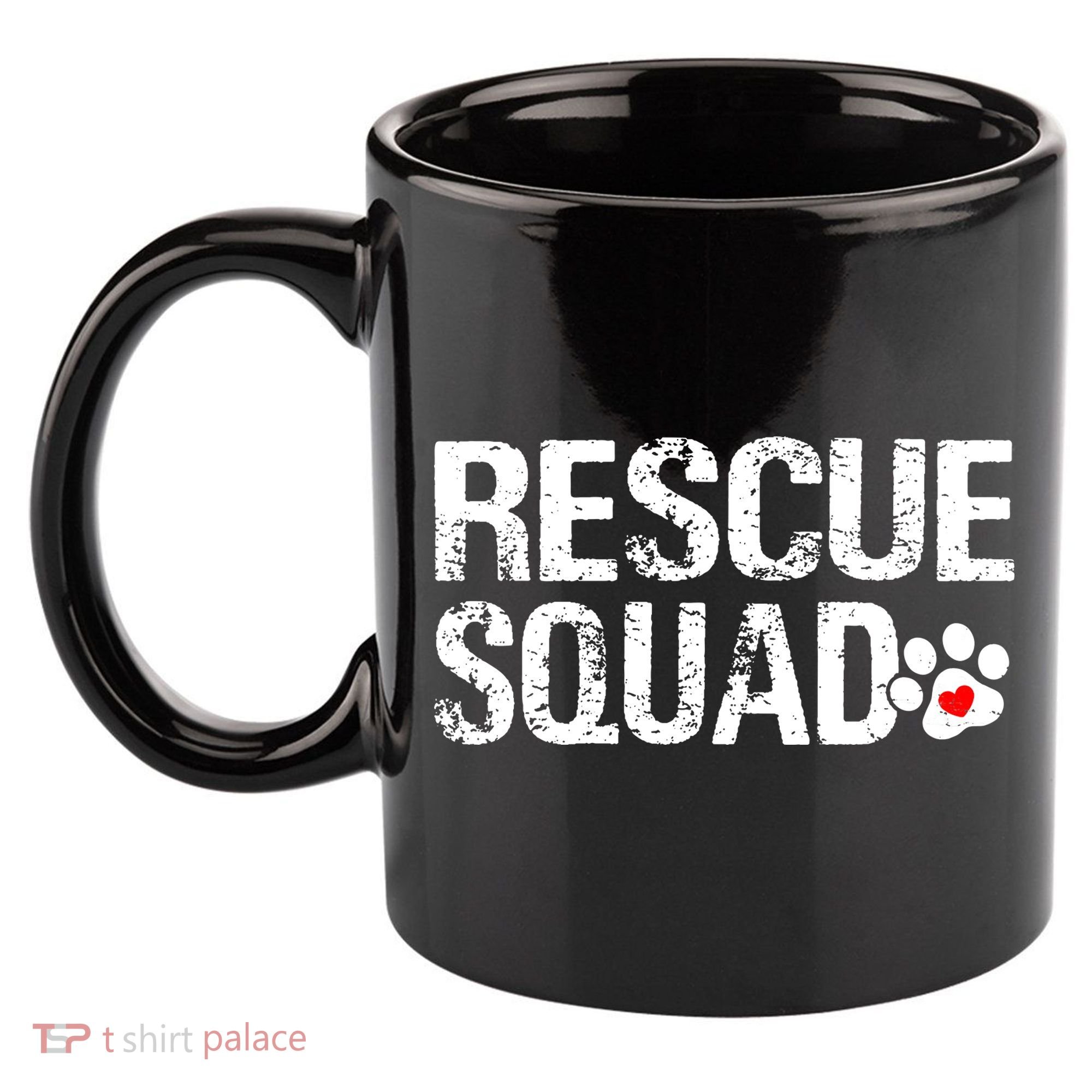 Cute Rescue Squad Distressed Animals Dog Cat Paw Heart 11oz C Handle Ceramic Mug