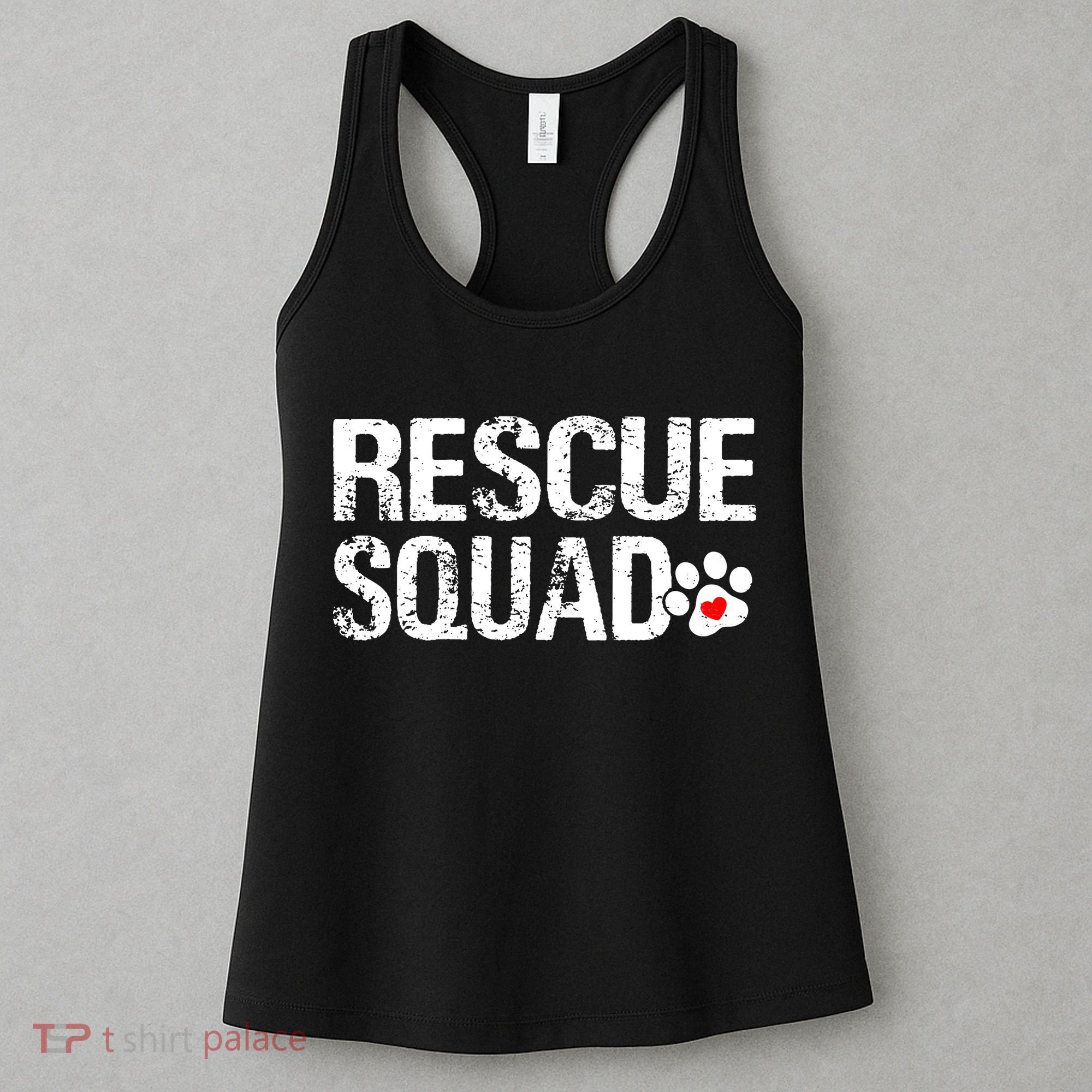 Cute Rescue Squad Distressed Animals Dog Cat Paw Heart Women's Tank Top
