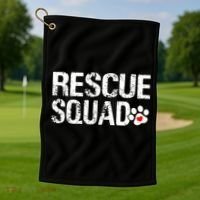 Cute Rescue Squad Distressed Animals Dog Cat Paw Heart Golf Towel thumb 1