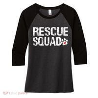 Cute Rescue Squad Distressed Animals Dog Cat Paw Heart Women's Tri-Blend 3/4-Sleeve Raglan Shirt thumb 0