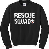 Cute Rescue Squad Distressed Animals Dog Cat Paw Heart Kids Sweatshirt thumb 0