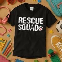 Cute Rescue Squad Distressed Animals Dog Cat Paw Heart Kids T-Shirt thumb 3