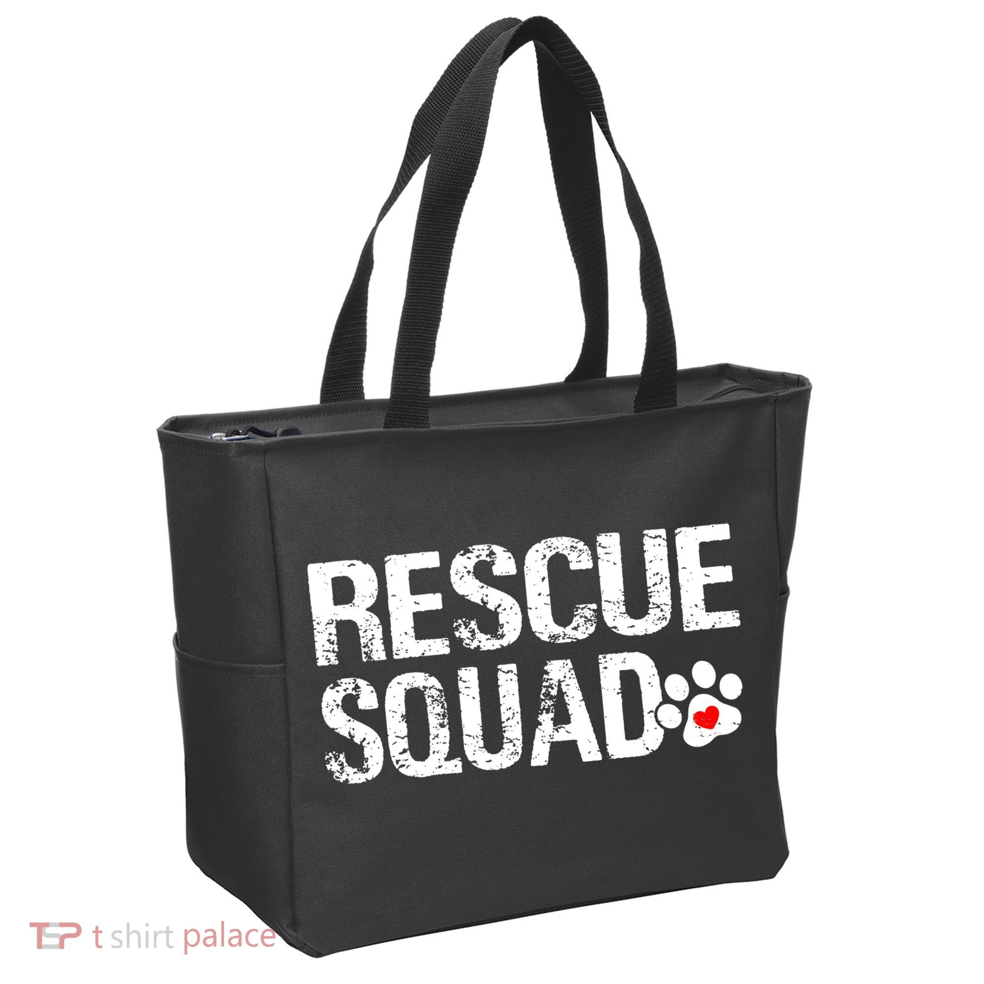 Cute Rescue Squad Distressed Animals Dog Cat Paw Heart Tote Bag