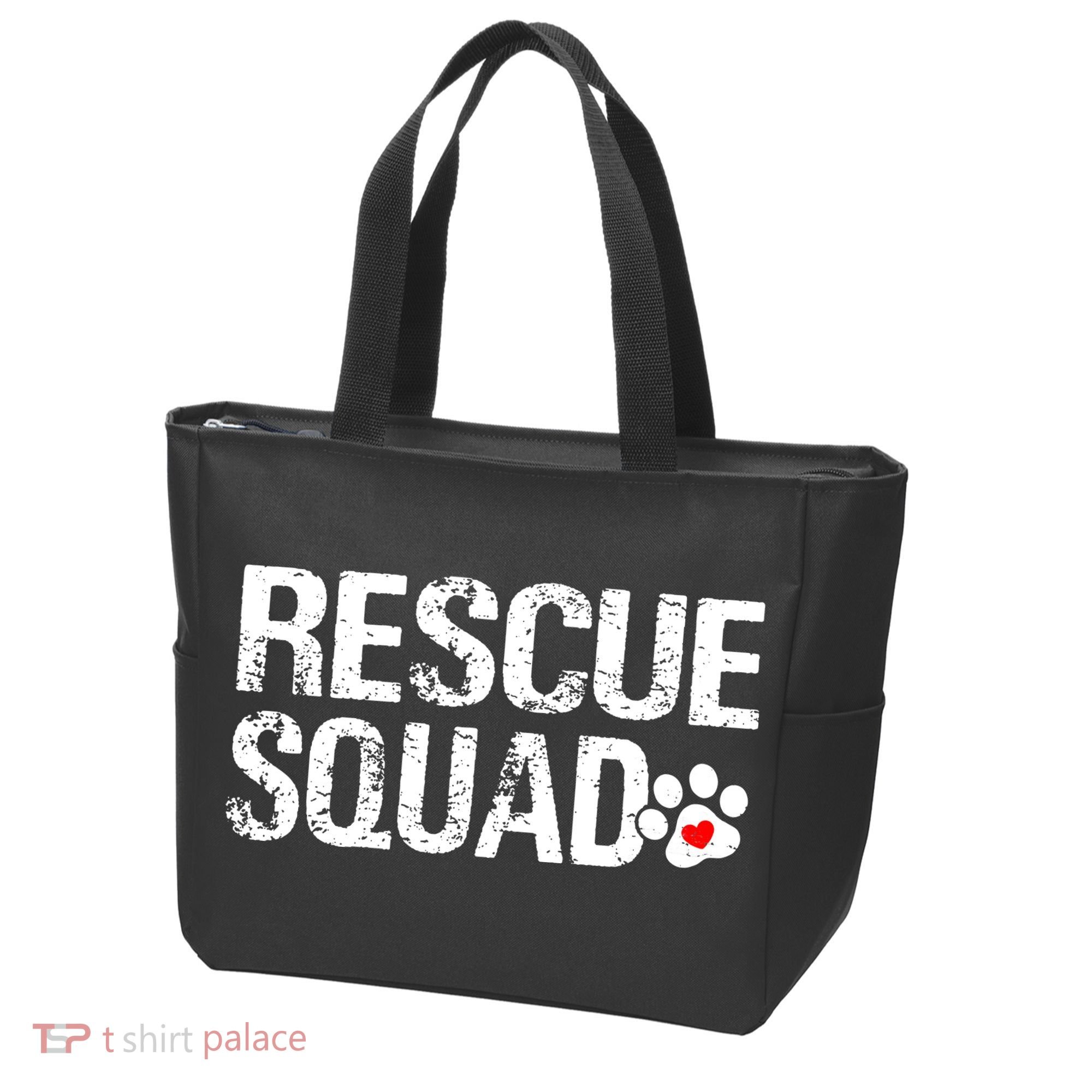 Cute Rescue Squad Distressed Animals Dog Cat Paw Heart Tote Bag