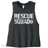 Cute Rescue Squad Distressed Animals Dog Cat Paw Heart Women's Racerback Cropped Tank thumb 0