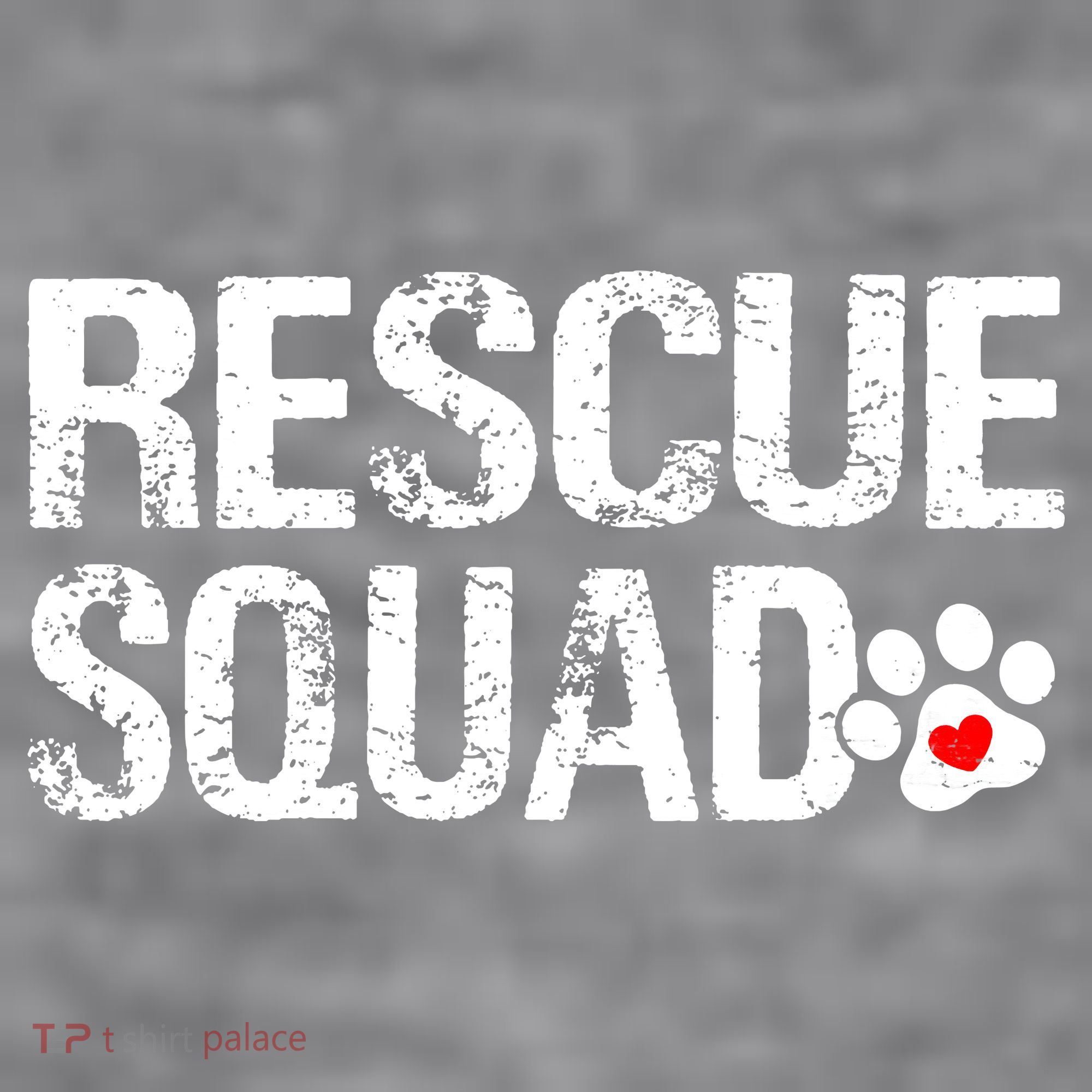 Cute Rescue Squad Distressed Animals Dog Cat Paw Heart Women's Racerback Cropped Tank