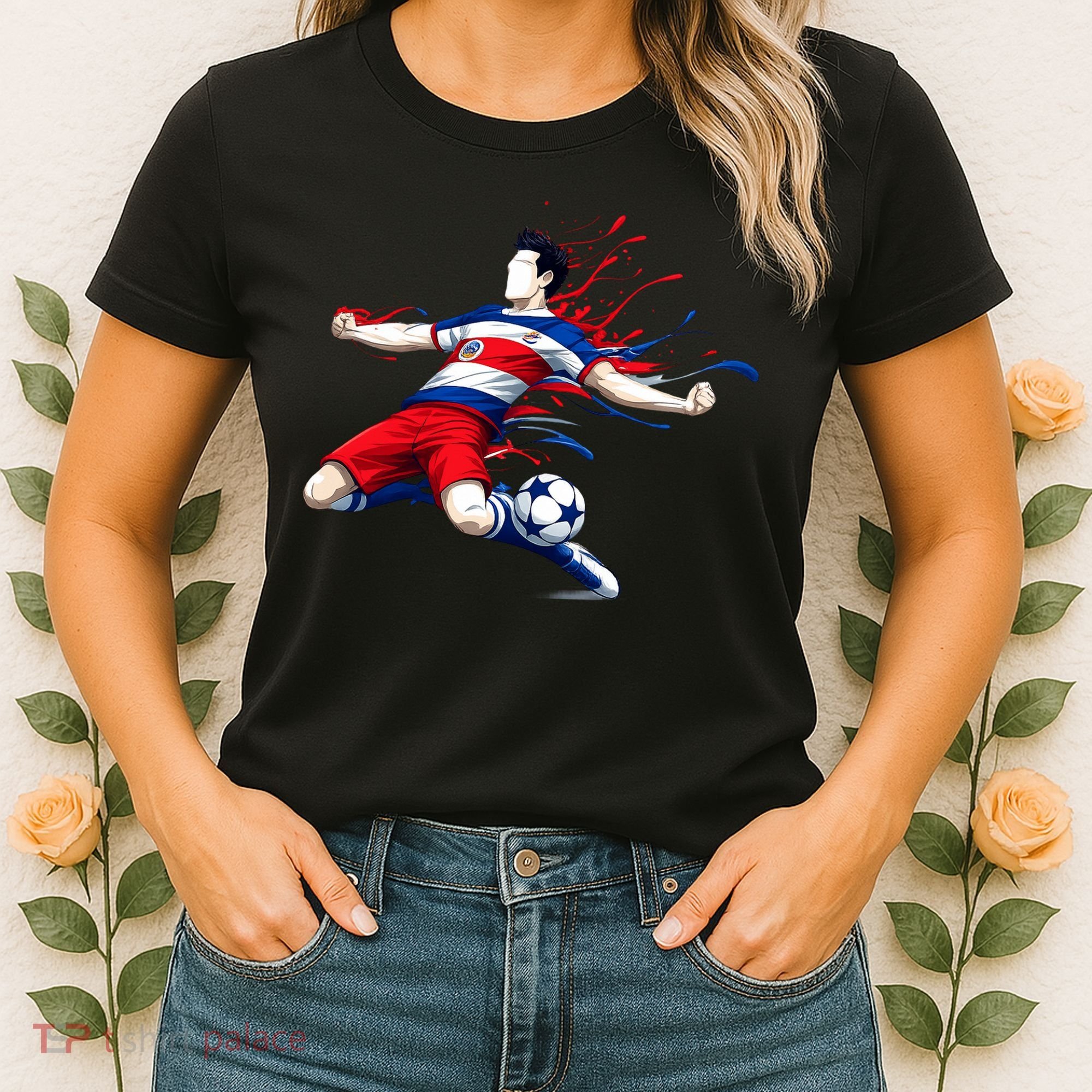 Costa Rica Soccer Player Rican National Flag Women's T-Shirt