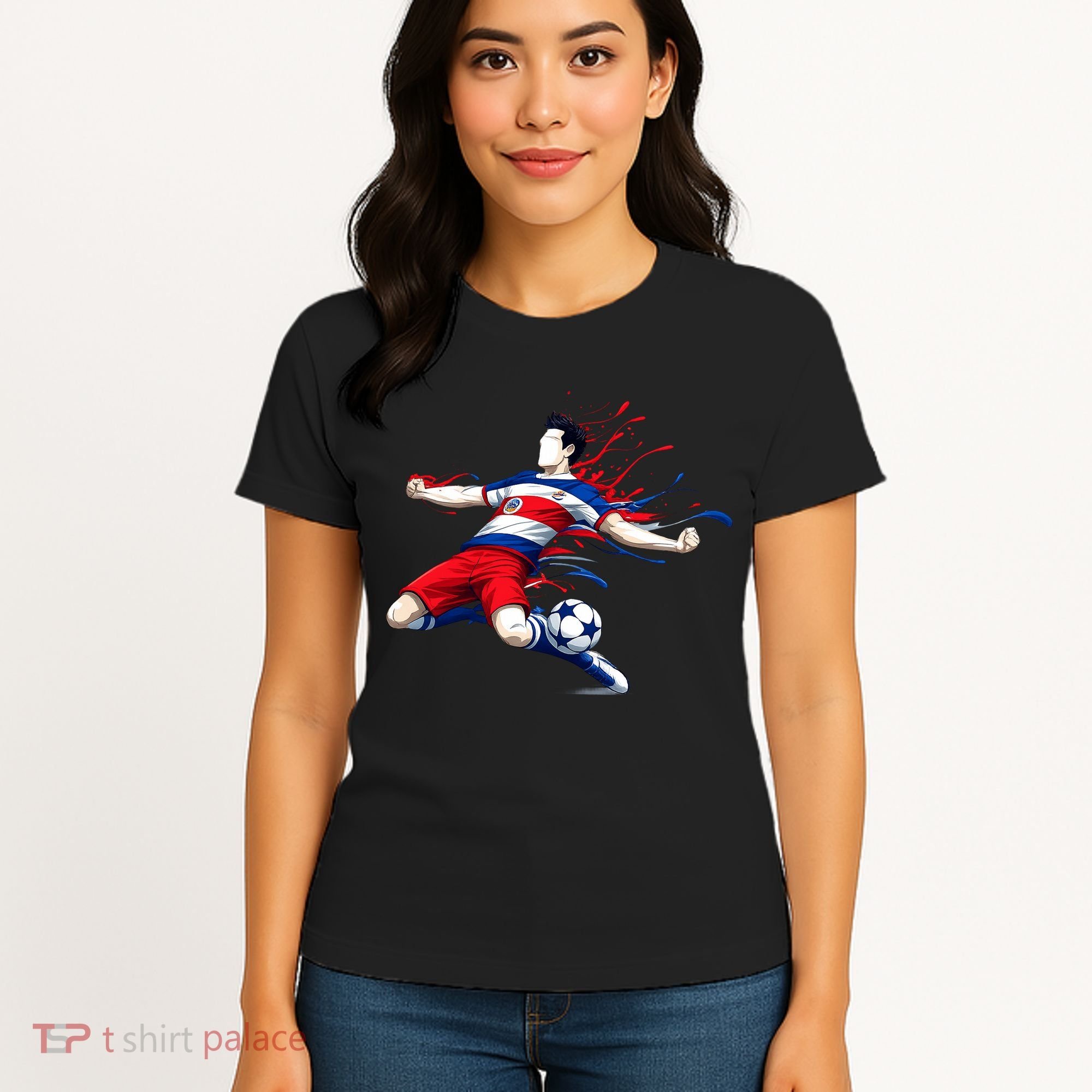 Costa Rica Soccer Player Rican National Flag Women's T-Shirt