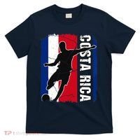 Costa Rican Soccer Team Costa Rica Flag Jersey Football Fans T-Shirt thumb 0