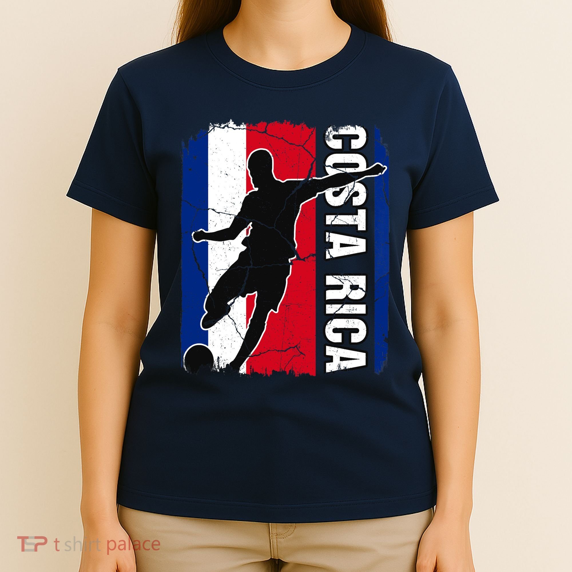 Costa Rican Soccer Team Costa Rica Flag Jersey Football Fans T-Shirt