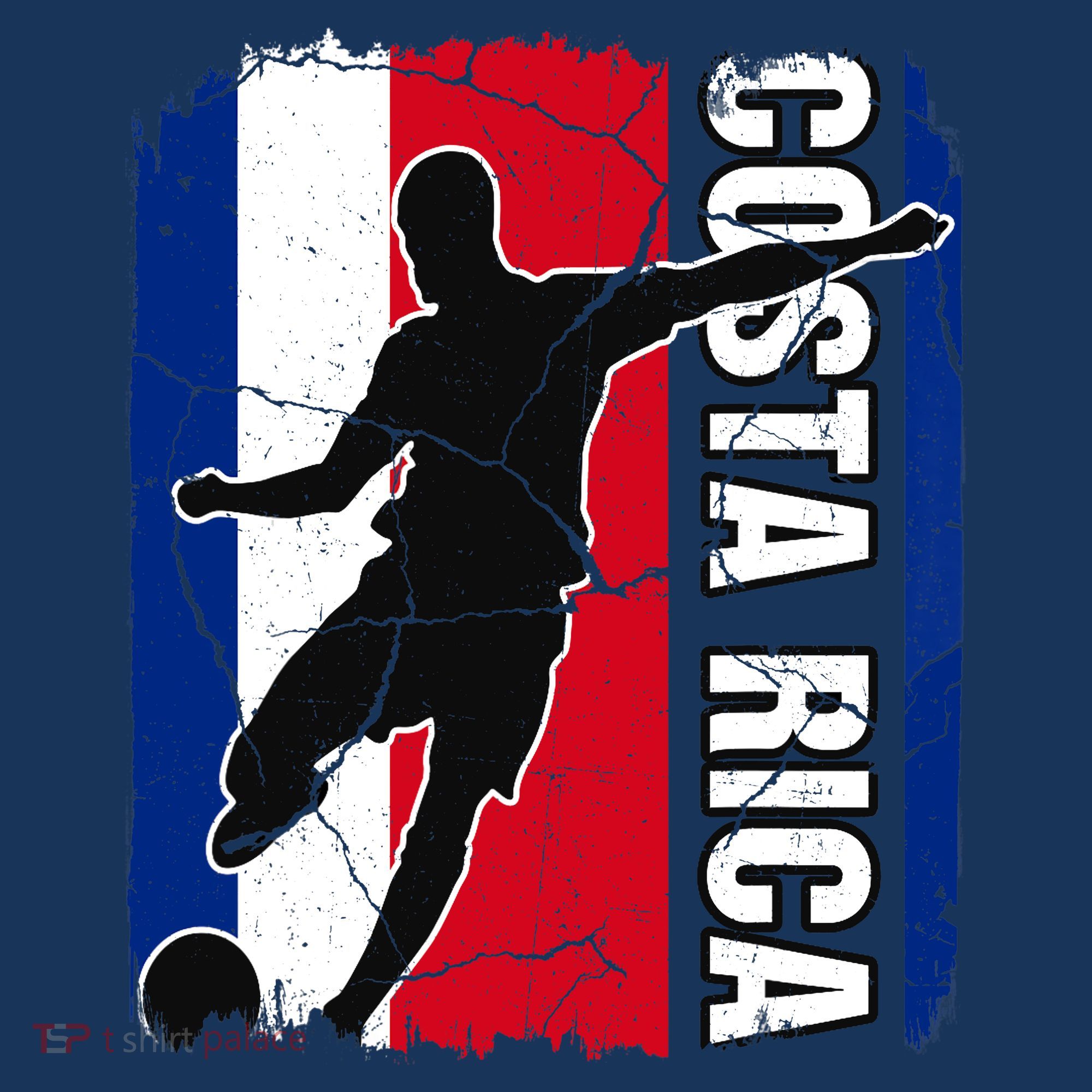 Costa Rican Soccer Team Costa Rica Flag Jersey Football Fans T-Shirt