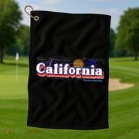 California Retro Summer Paradise Golf Towel thumb 1