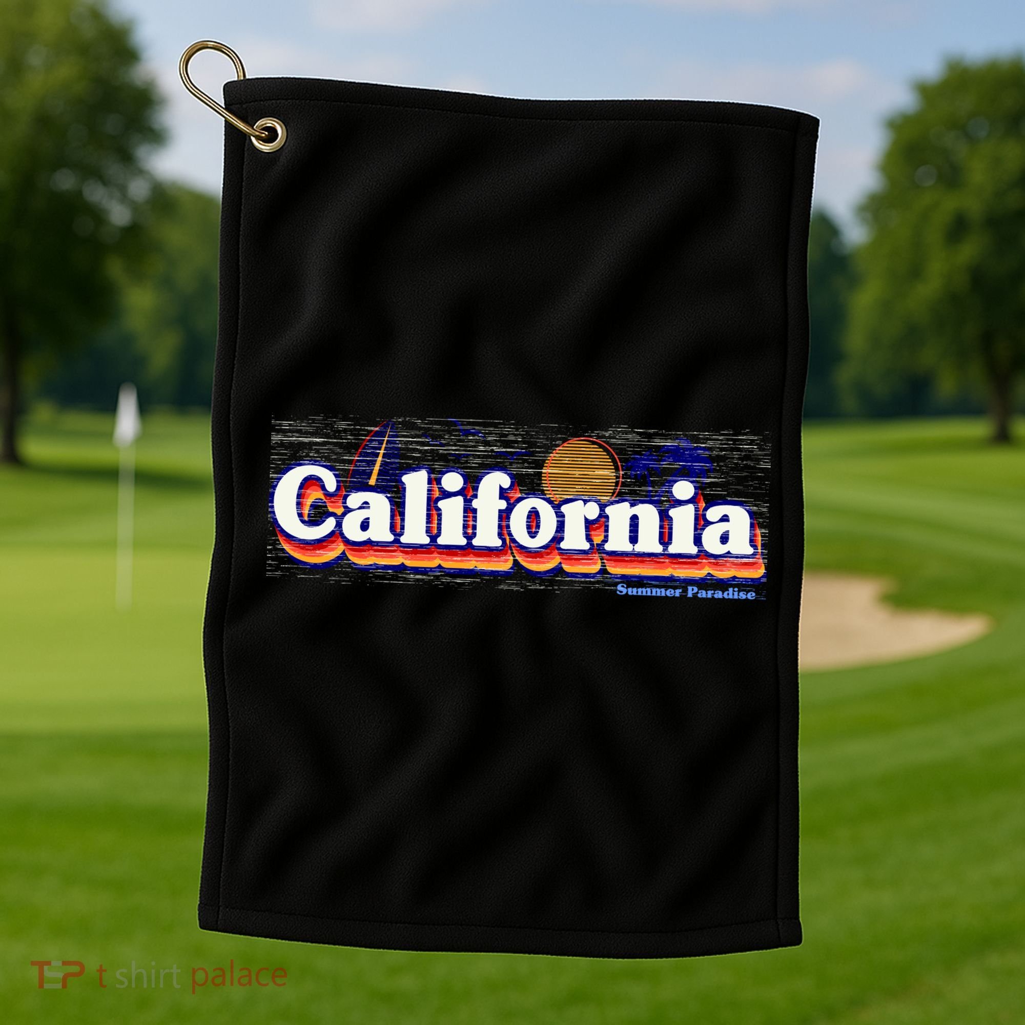 California Retro Summer Paradise Golf Towel