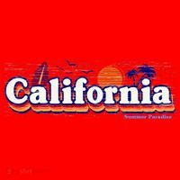 California Retro Summer Paradise Santa Hat thumb 1