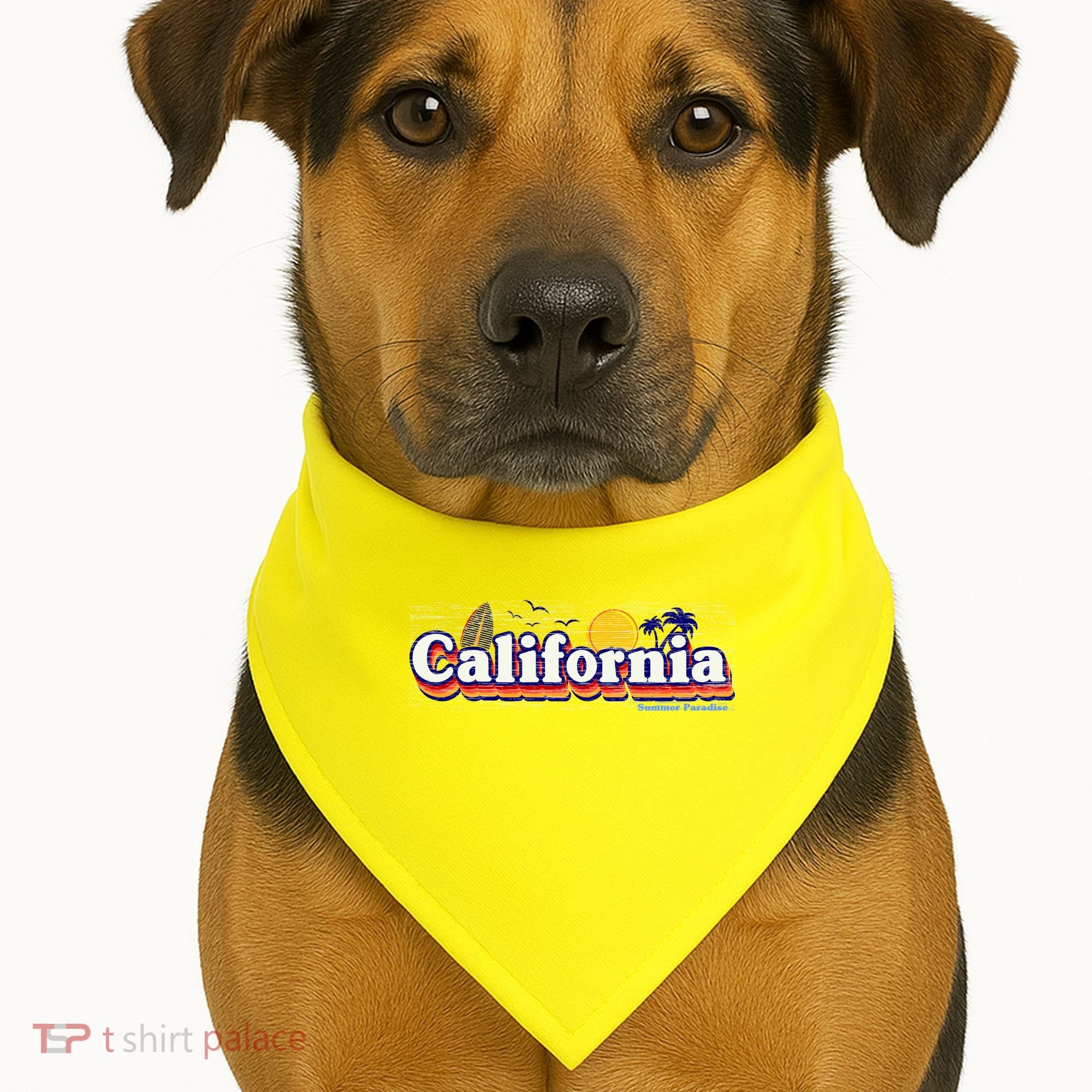 California Retro Summer Paradise USA-Made Doggie Bandana