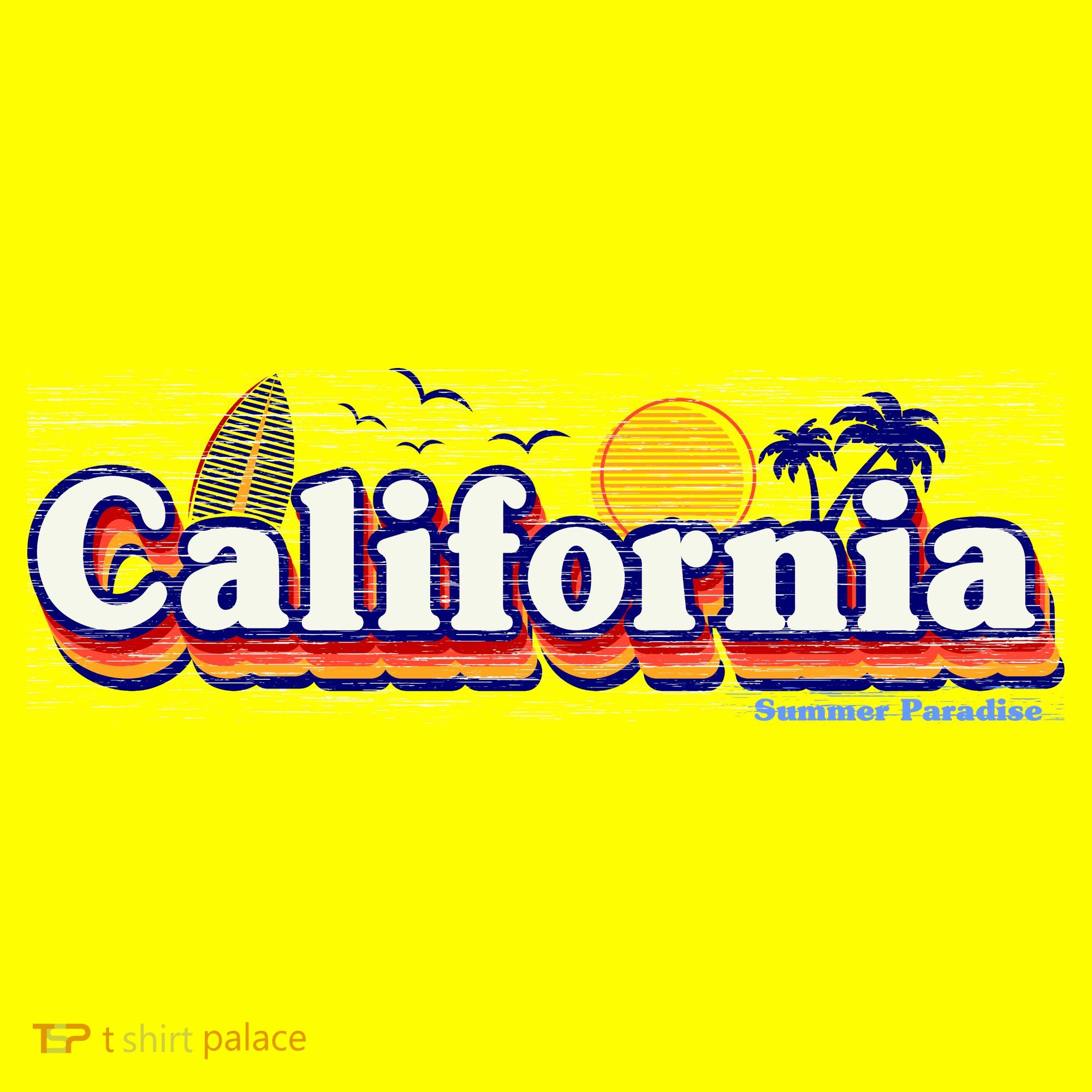 California Retro Summer Paradise USA-Made Doggie Bandana
