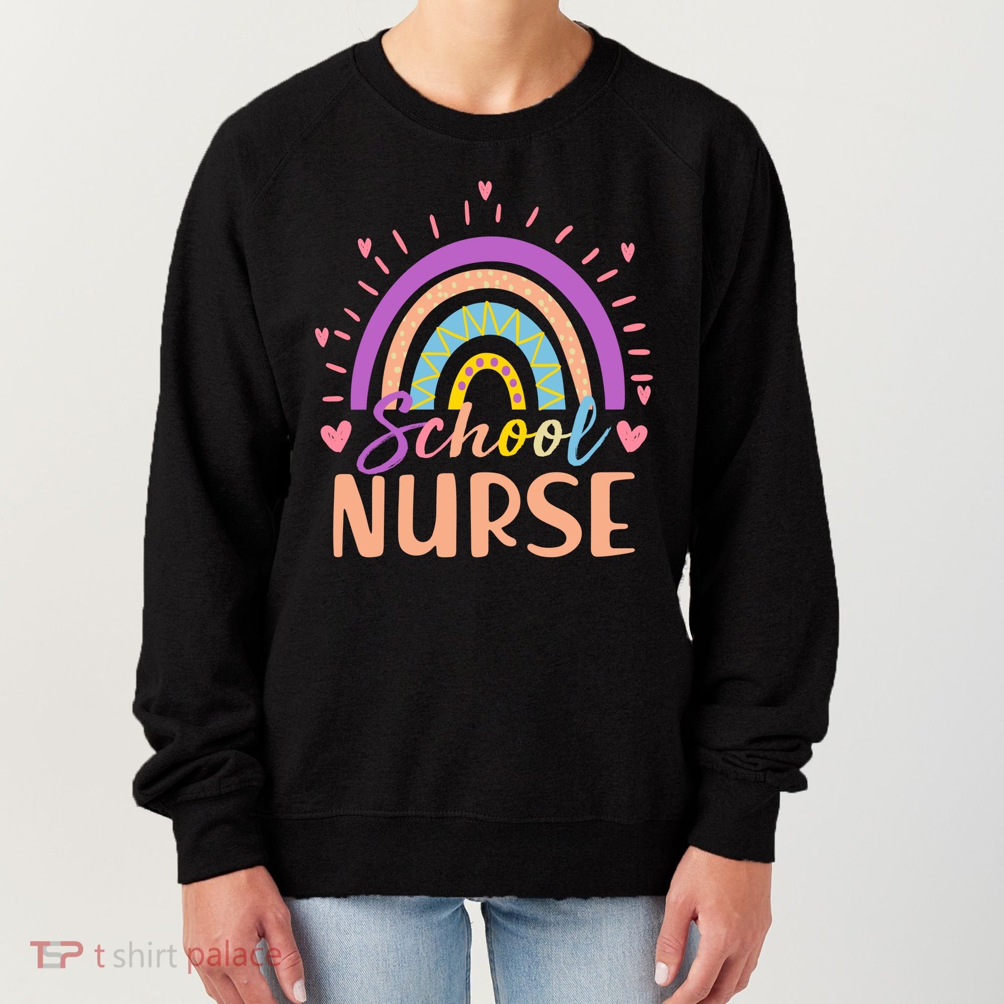 Cute Rainbow School Nurse Women's Sweatshirt