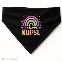 Cute Rainbow School Nurse USA-Made Doggie Bandana thumb 0
