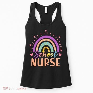 Cute Rainbow School Nurse Women's Tank Top