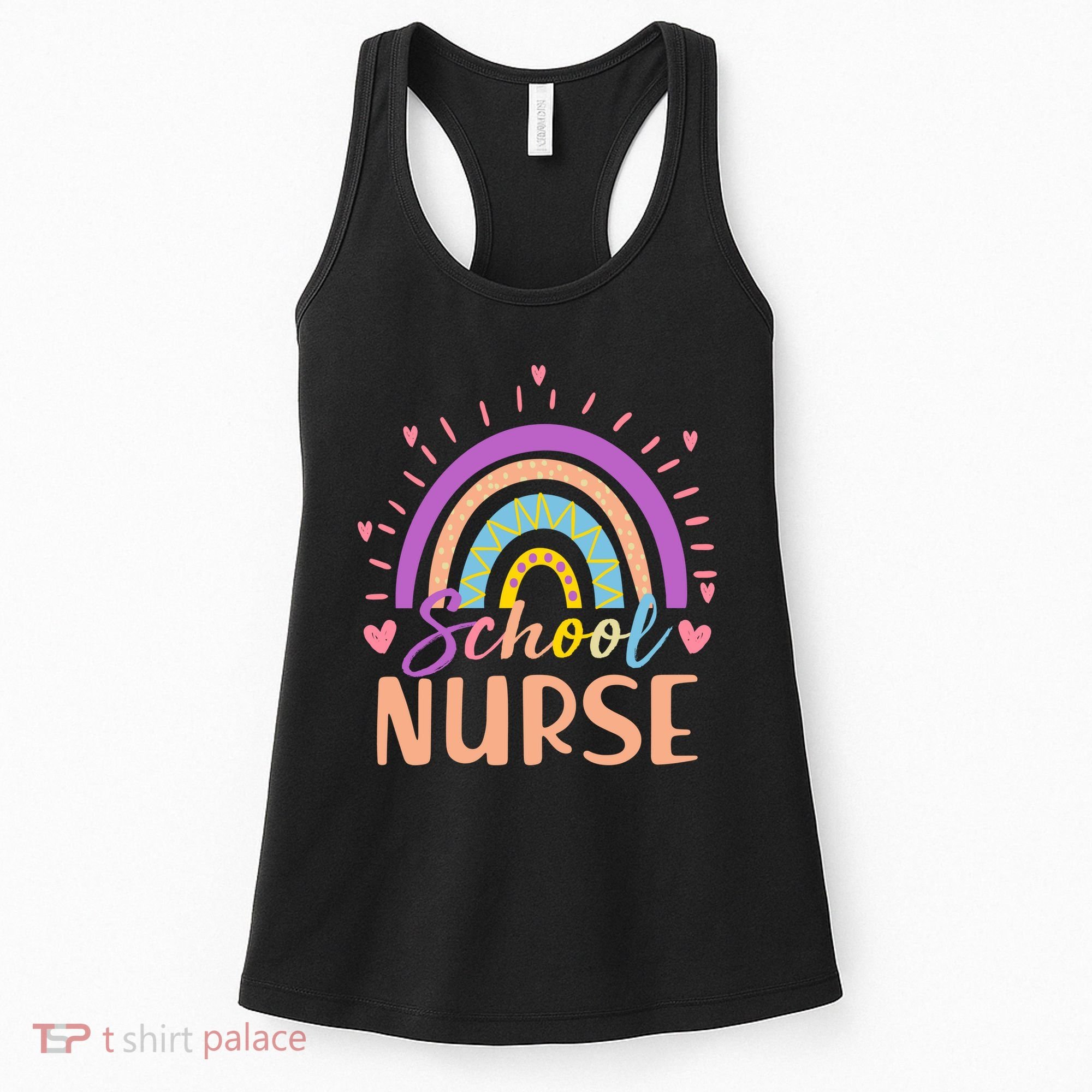 Cute Rainbow School Nurse Women's Tank Top