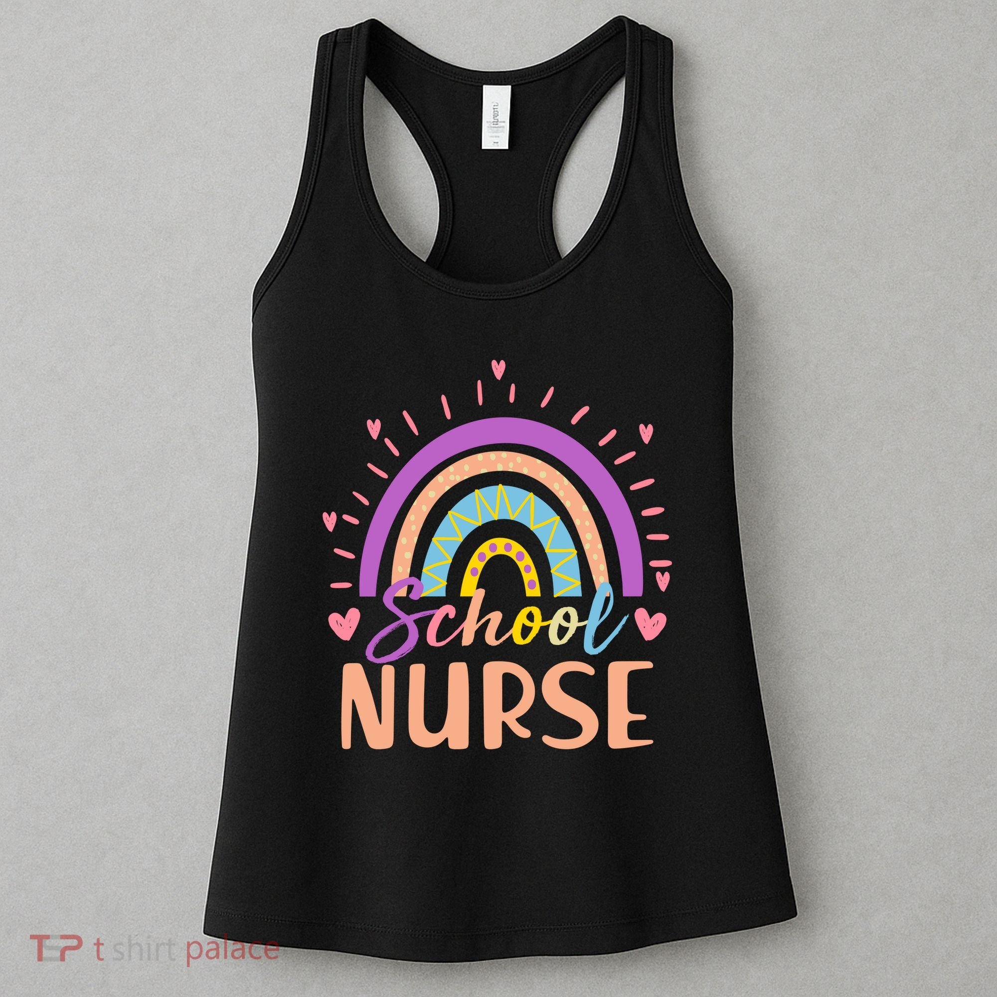 Cute Rainbow School Nurse Women's Tank Top