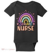 Cute Rainbow School Nurse Baby Bodysuit thumb 0