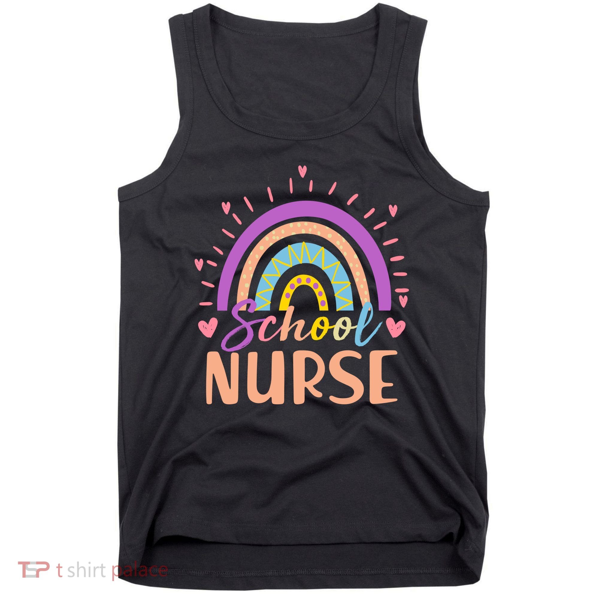 Cute Rainbow School Nurse Tank Top