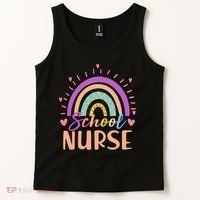 Cute Rainbow School Nurse Tank Top thumb 2