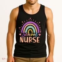 Cute Rainbow School Nurse Tank Top thumb 3
