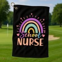 Cute Rainbow School Nurse Golf Towel thumb 1