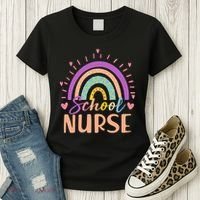 Cute Rainbow School Nurse Women's T-Shirt thumb 3