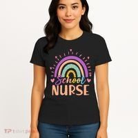 Cute Rainbow School Nurse Women's T-Shirt thumb 4