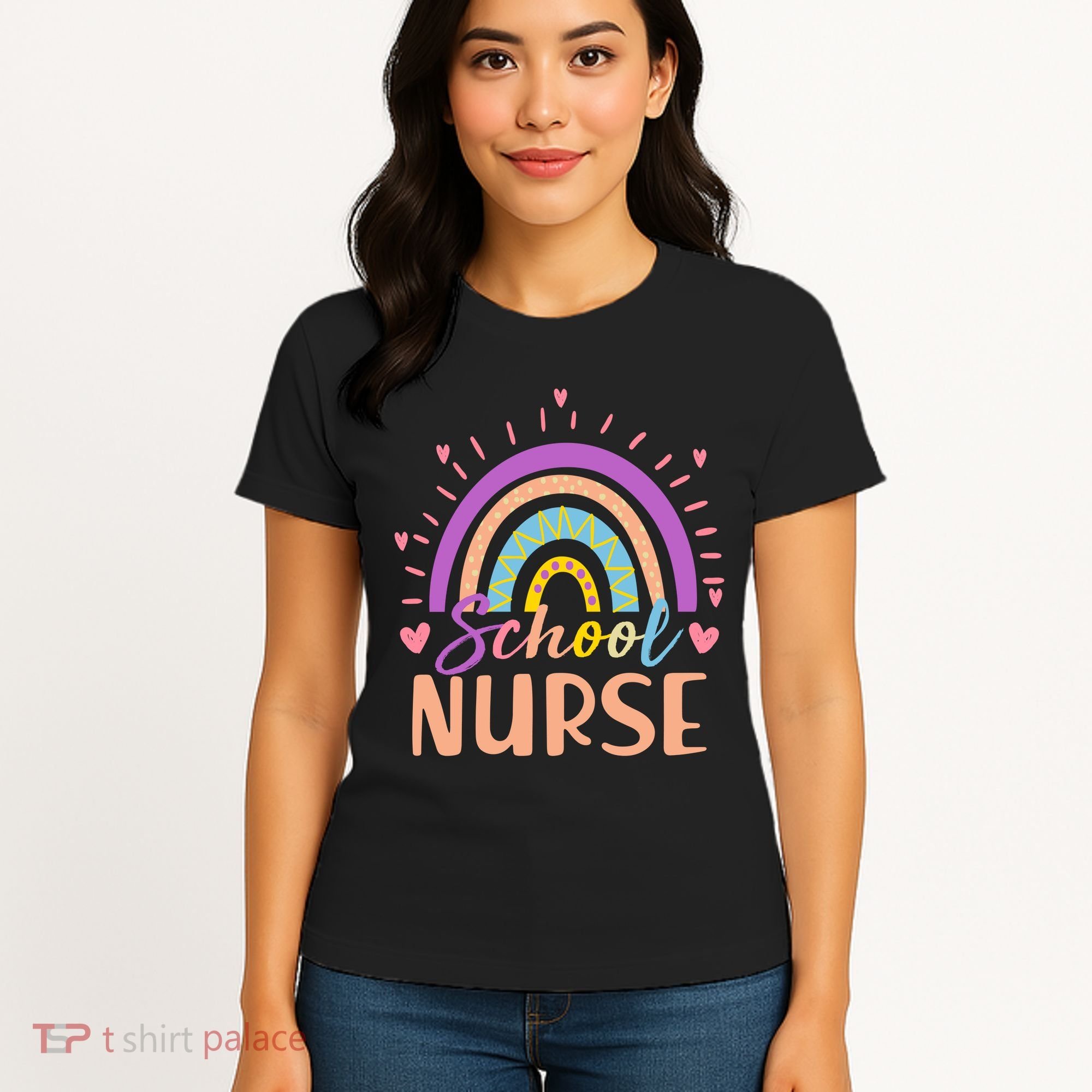 Cute Rainbow School Nurse Women's T-Shirt