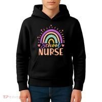 Cute Rainbow School Nurse Kids Hoodie thumb 4