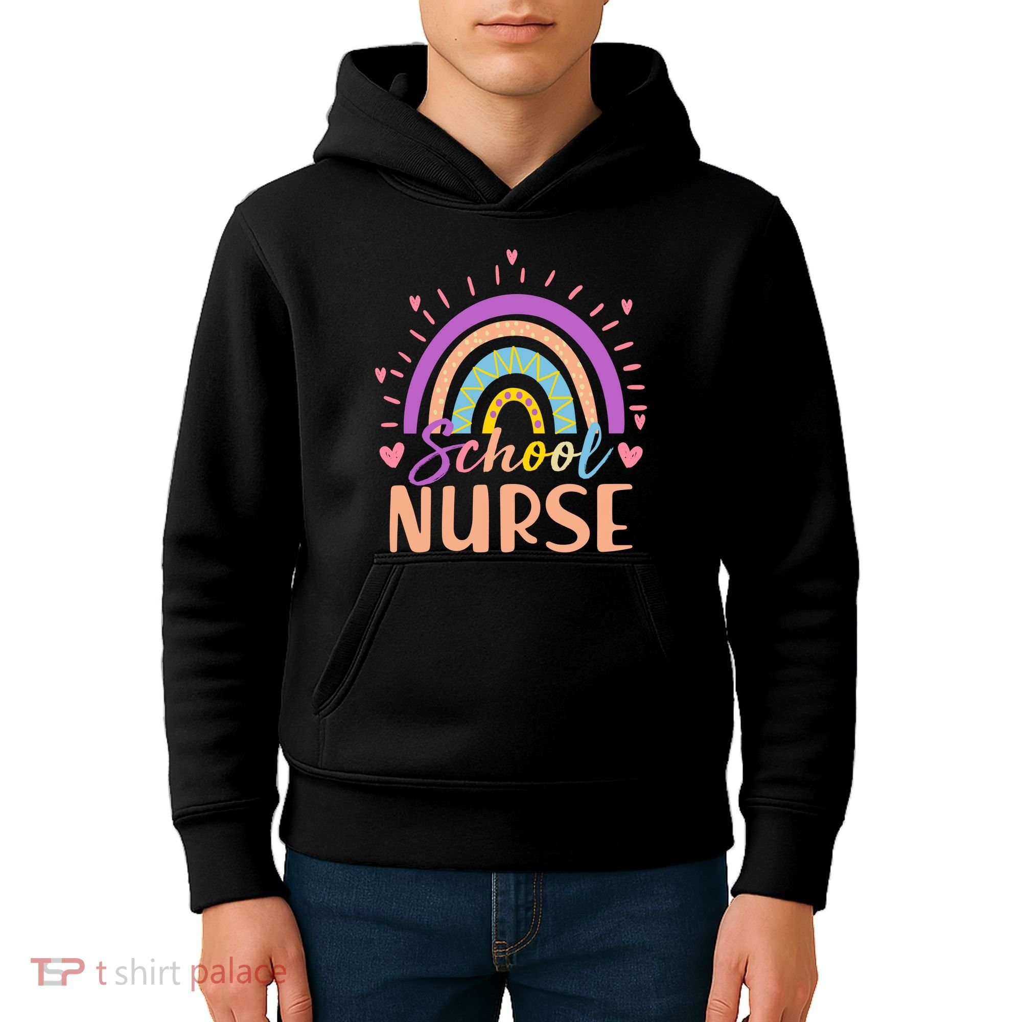 Cute Rainbow School Nurse Kids Hoodie