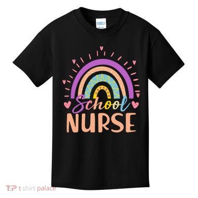 Cute Rainbow School Nurse Kids T-Shirt