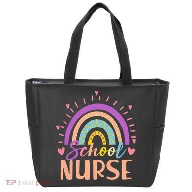 Cute Rainbow School Nurse Tote Bag