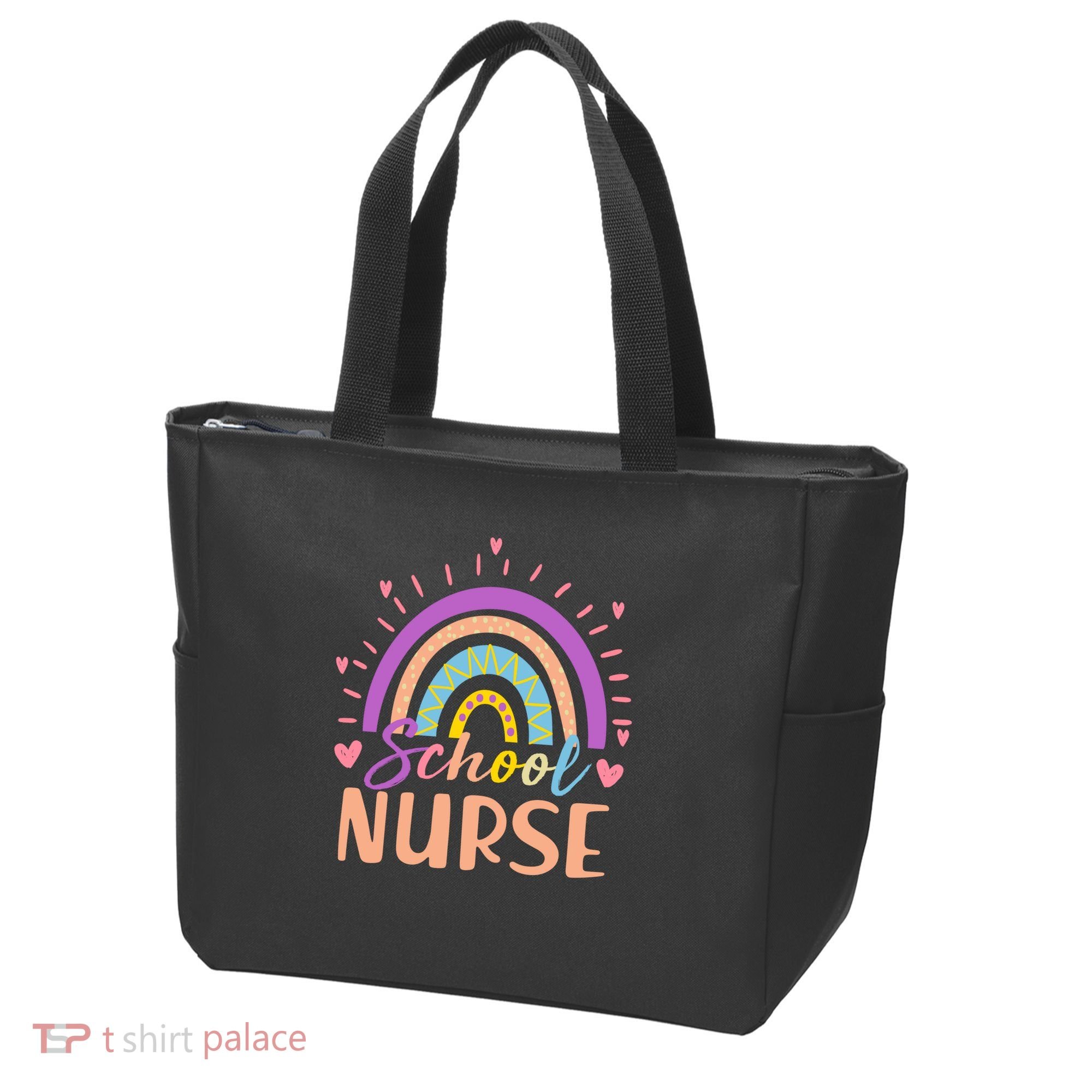 Cute Rainbow School Nurse Tote Bag