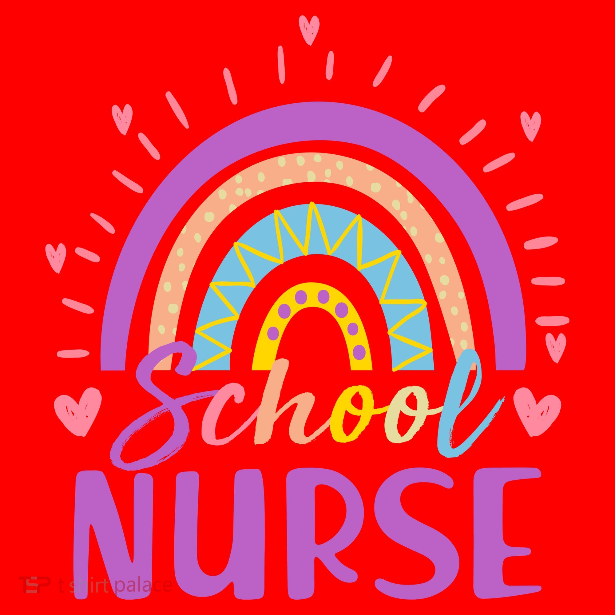 Cute Rainbow School Nurse Santa Hat