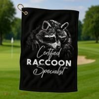 Certified Raccoon Specialist Golf Towel thumb 1