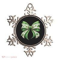 Cute Retro St Patricks Day Lucky Green Shamrock Coquette Bow Ornament thumb 0