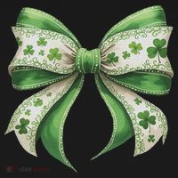 Cute Retro St Patricks Day Lucky Green Shamrock Coquette Bow Visor thumb 3