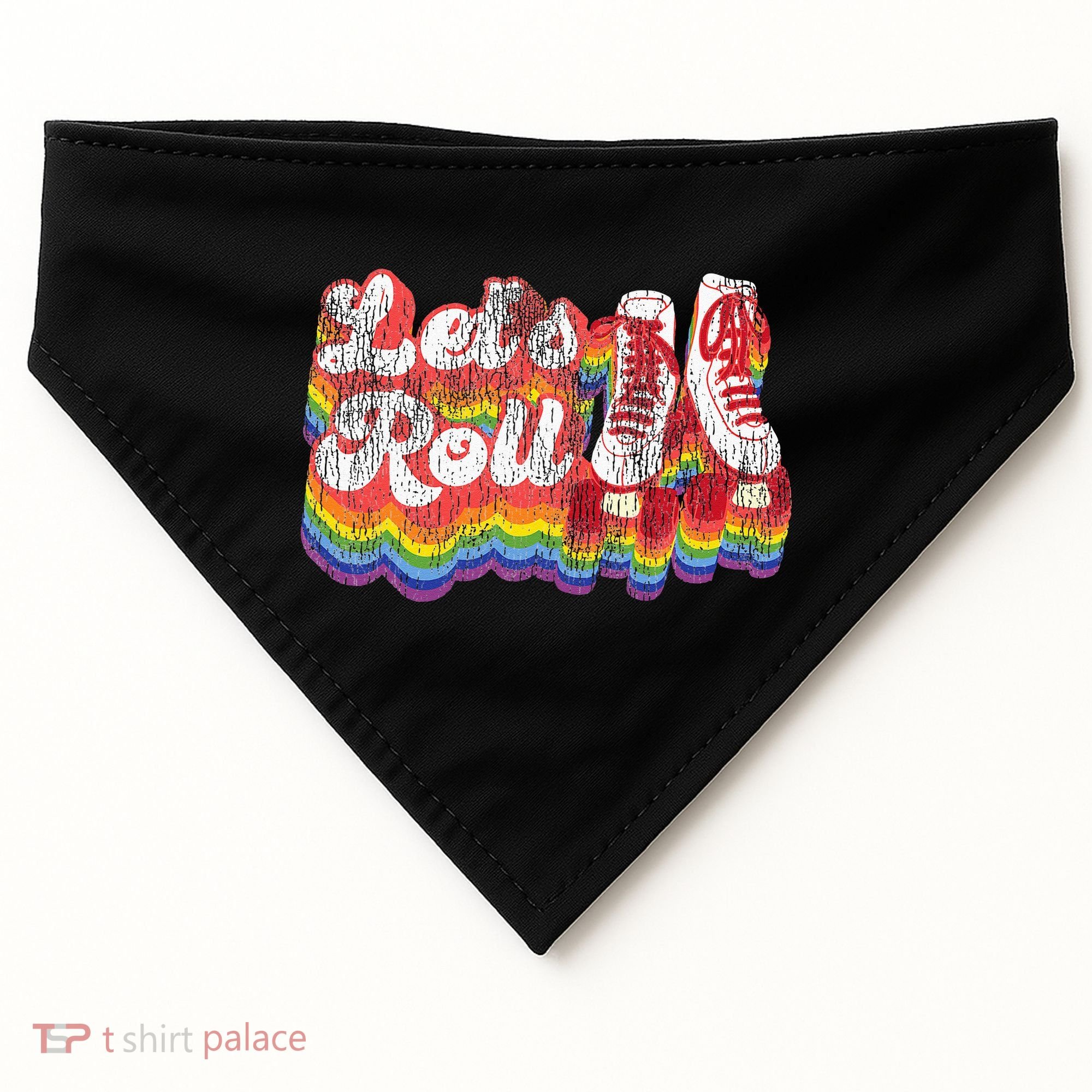 Cool Roller Skating Skate Girl 1970S Retro USA-Made Doggie Bandana