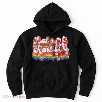 Cool Roller Skating Skate Girl 1970S Retro Hoodie