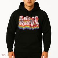 Cool Roller Skating Skate Girl 1970S Retro Hoodie thumb 2