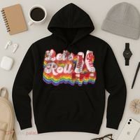 Cool Roller Skating Skate Girl 1970S Retro Hoodie thumb 3